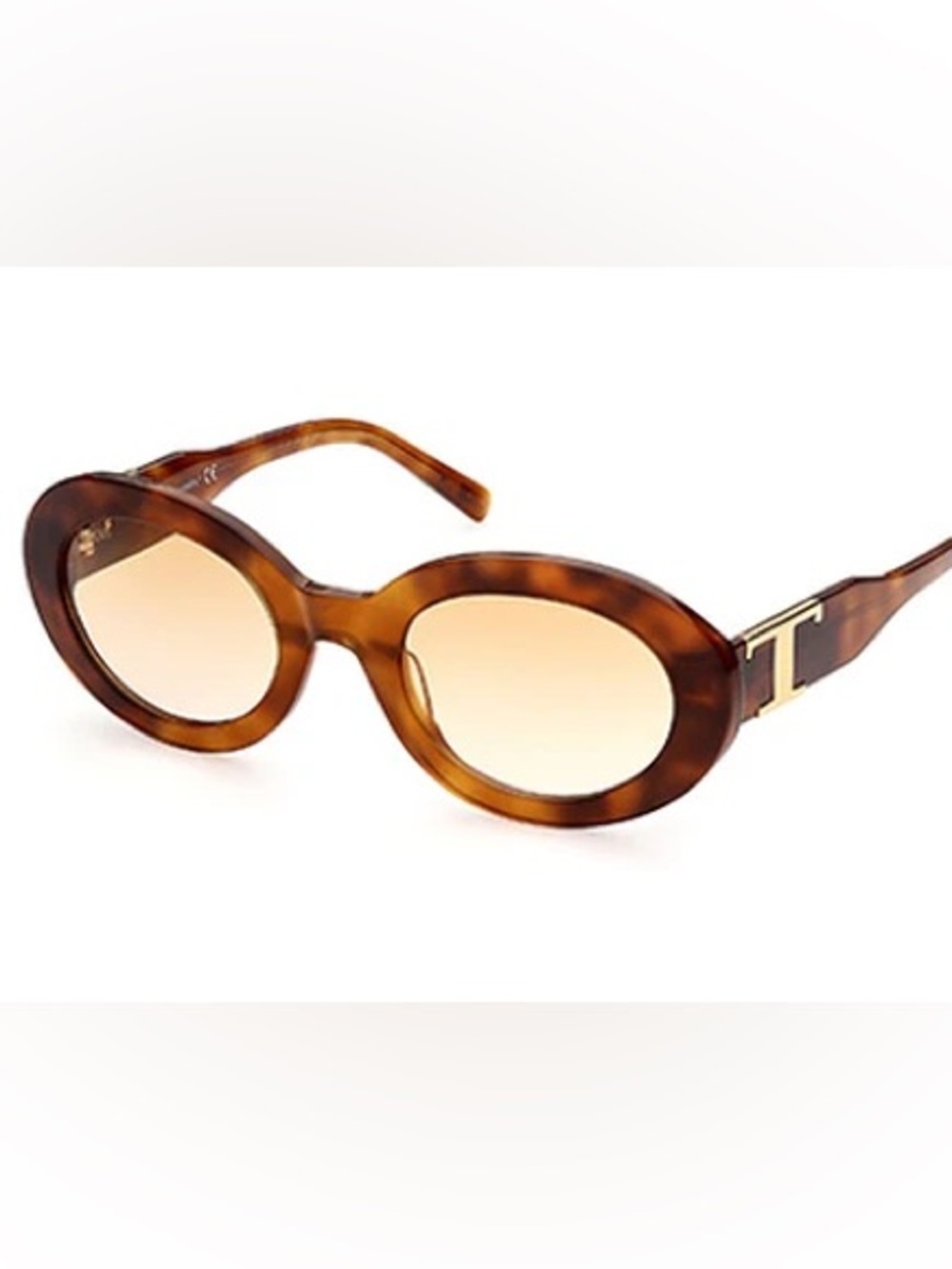 Tod's Tortoiseshell Oval Sunglasses with Brown Gradient Lenses